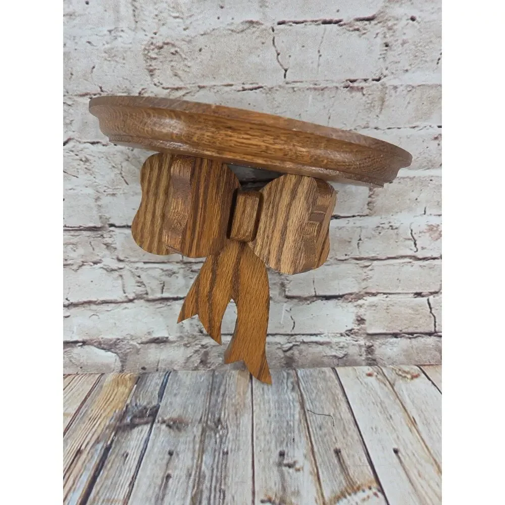 Vintage Wooden Bow Wall Shelf Small Cottage Farmhouse Granny Core Brown